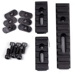 4 Pack 3 pc Set MOE Picatinny Weaver Rail Section Aluminum 2-5 Slot, 1-10 Slot