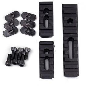 4 Pack 3 pc Set MOE Picatinny Weaver Rail Section Aluminum 2-5 Slot, 1-10 Slot