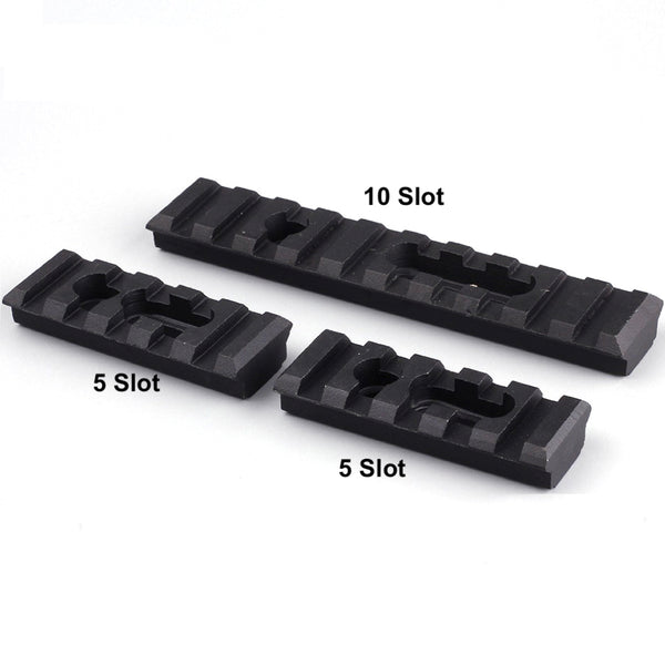 4 Pack 3 pc Set MOE Picatinny Weaver Rail Section Aluminum 2-5 Slot, 1-10 Slot