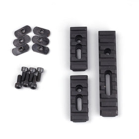 3 pc Set MOE 20m Picatinny Weaver Rail Section Aluminum (2)-5 Slot, (1)-10 Slot