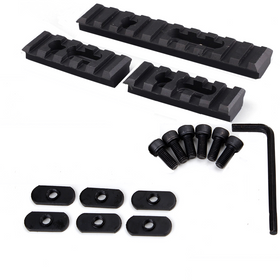 3 pc Set MOE 20m Picatinny Weaver Rail Section Aluminum (2)-5 Slot, (1)-10 Slot