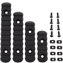 Set Of 4 M-LOK 5 7 9 11 Slot Polymer 4 Rail Set Picatinny Weaver Rail Section