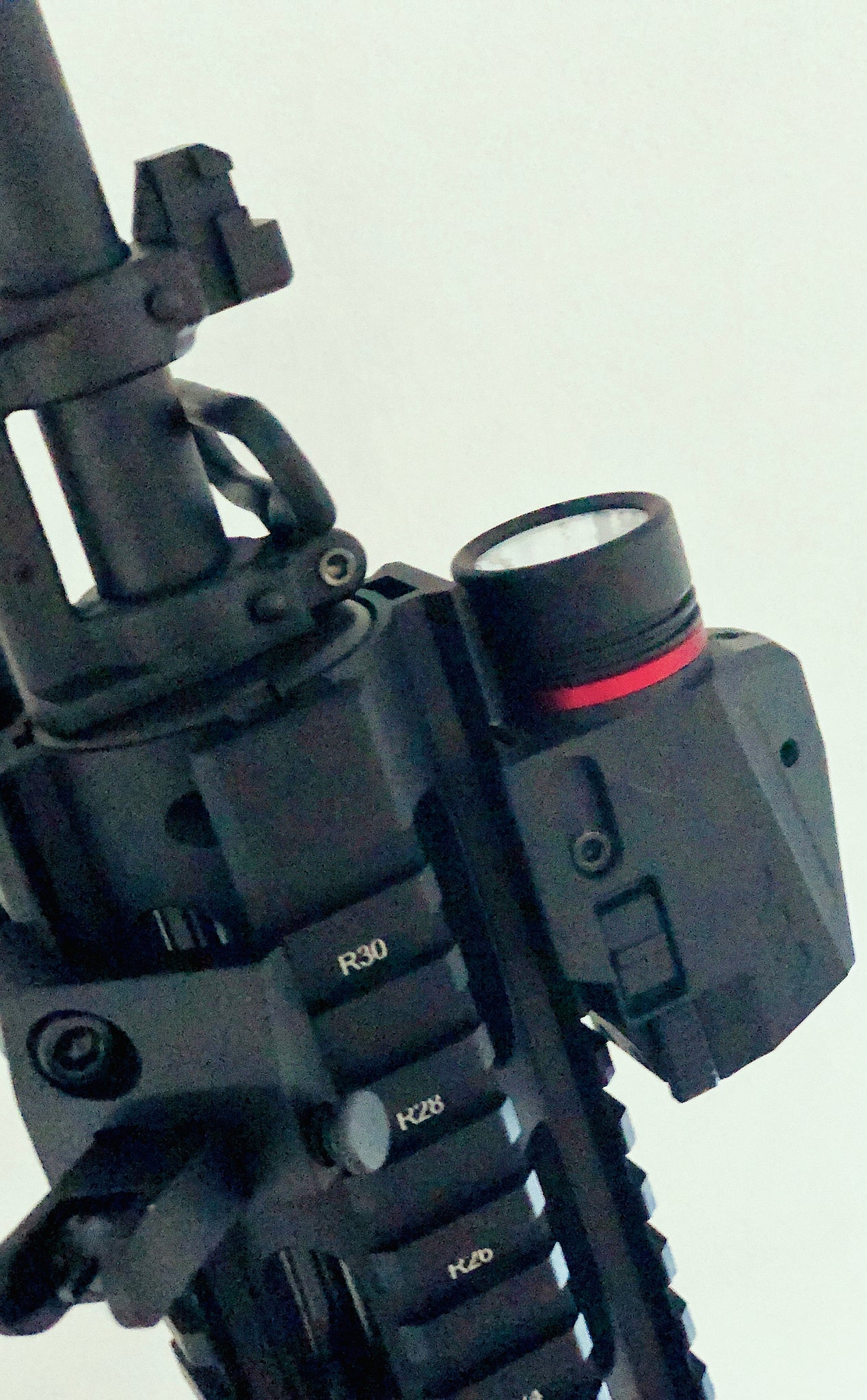 Tactical LED Flashlight With Red Laser Sight Combo - Fits 20mm Rails (Glock 17/19, Etc.)
